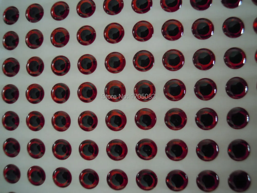 

336 7 мм красная 3D голографическая приманка для рыбалки глаза муха Связывание Джиги ремесло куклы