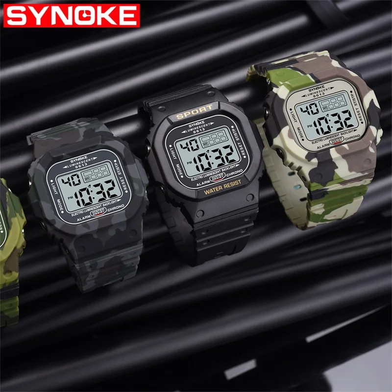 SYNOKE цифровые часы мужские электронные часы спортивные светодиодный дисплей часы мужские 30 бар водонепроницаемые наручные часы Relogio Masculino