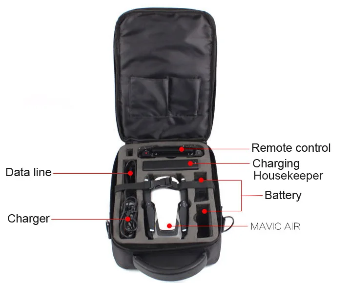 Сумка для дрона DJI Mavic чехол переноски корпуса кабели зарядки и контроллера