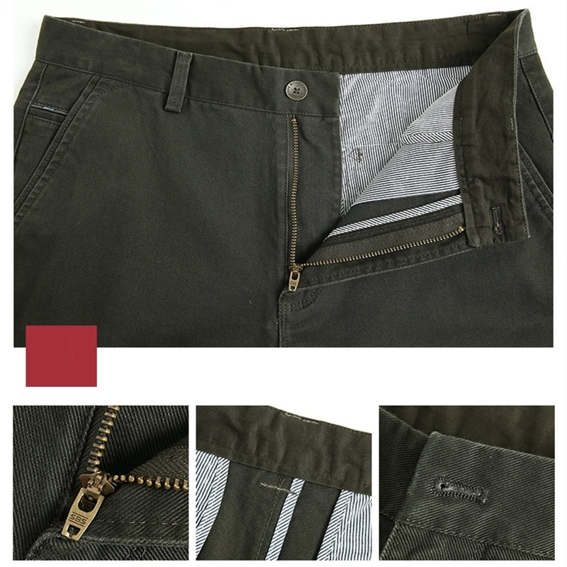 ICPANS мужские повседневные штаны хлопковые прямые Классический крой Pantalon Homme