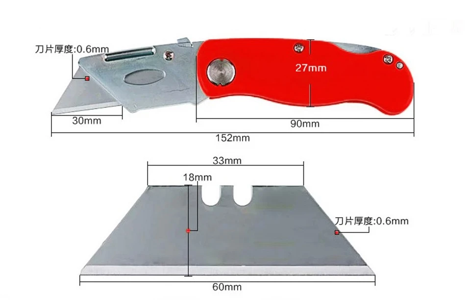 

Folding Knife Heavy Duty Knife Pipe Cutter Stainless Steel Utility Knife with 5PCS Knife Blades Outdoor survival tools