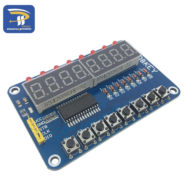 Дисплей для ключей AVR новый 8-битный цифровой светодиодный модуль TM1638 1 шт. |