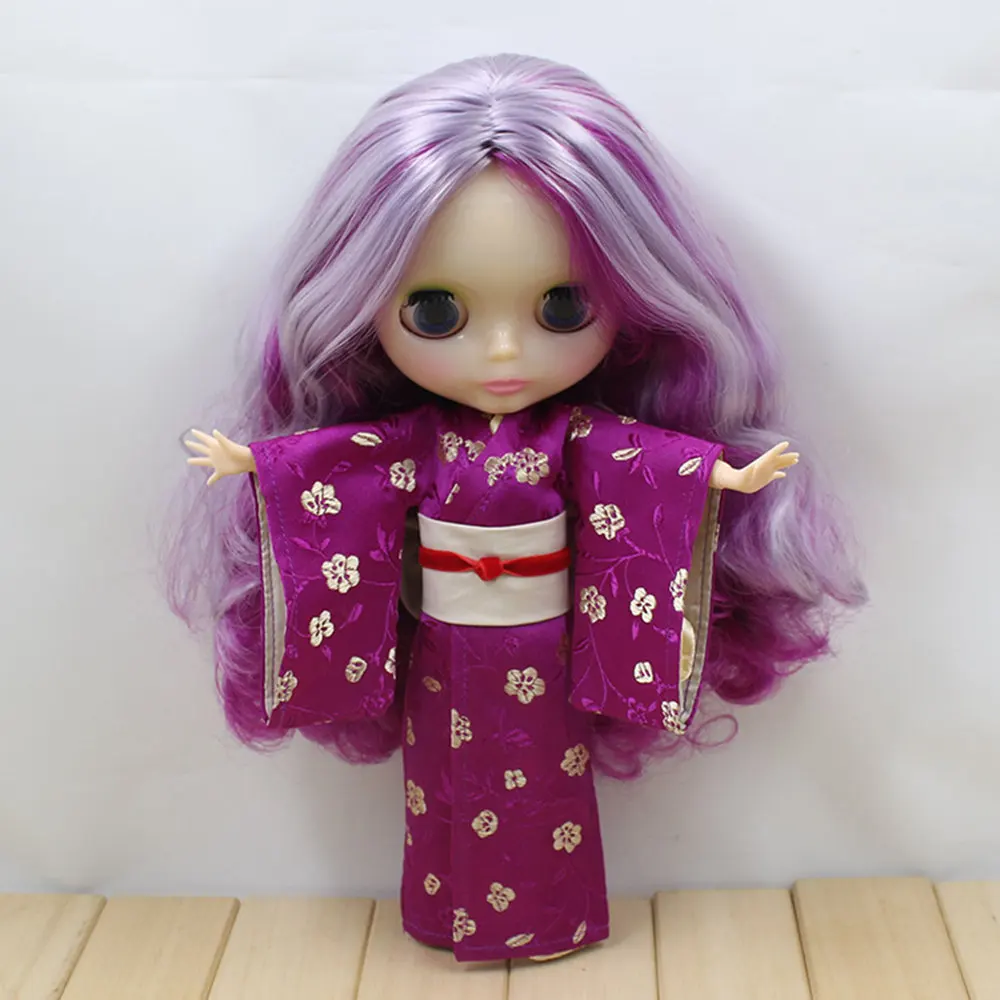 Blyth Кукла шарнирная кукла фабрика прозрачный skin260BL7321049 светильник и волосы темно-фиолетового цвета без челки для девочки подарок DIY