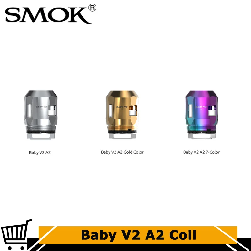 3 шт./лот оригинальный SMOK TFV8 Baby V2 A2 0.2ohm катушка головы SS Gold 7 цветов Замена