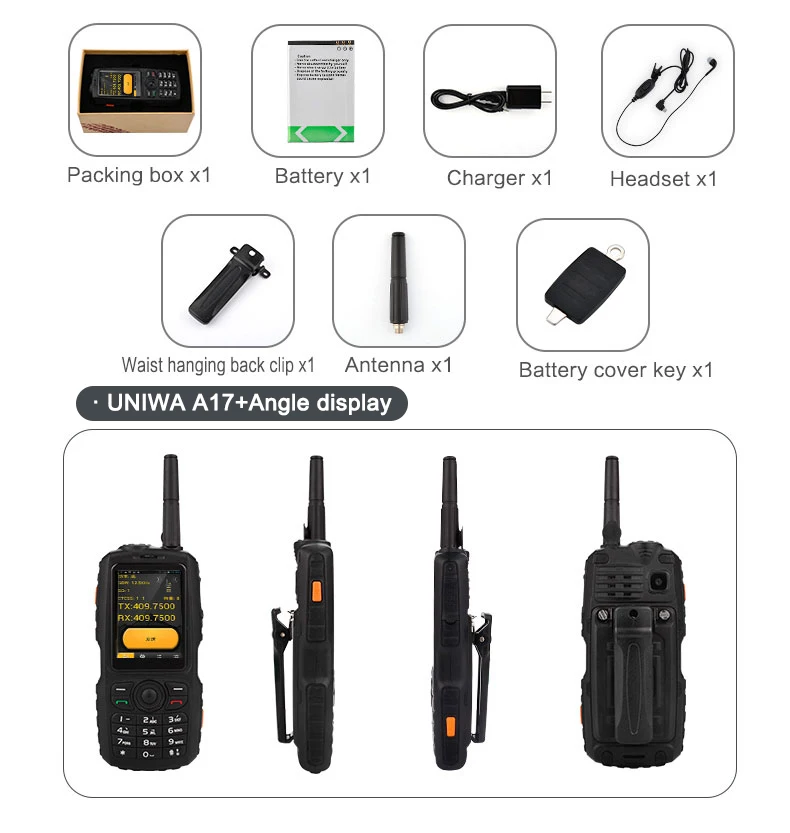 A17 Zello Walkie talkie мобильный телефон IP67 Водонепроницаемый MT6572 Android смартфон 2G/3g Dual SIM русская клавиатура PTT радио