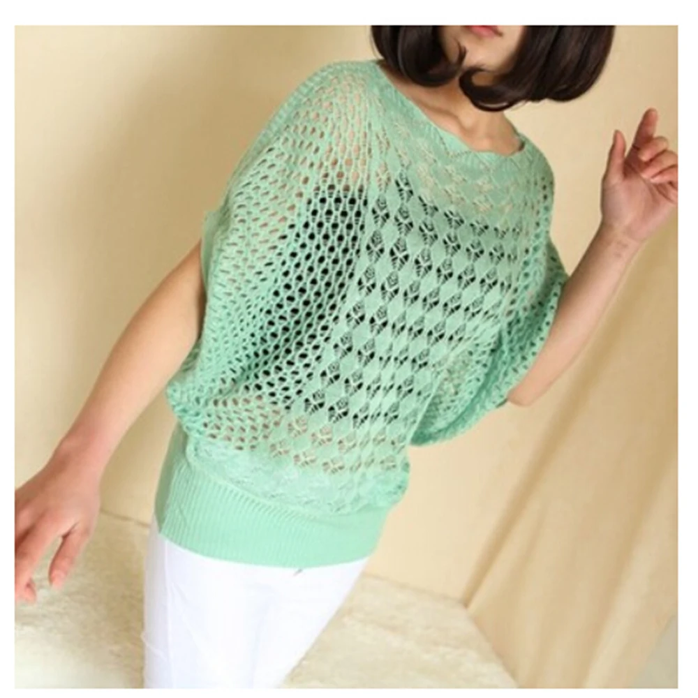 Новый 2016 мода женская одежда конфеты цвета свободной женщины с крючком вязаная