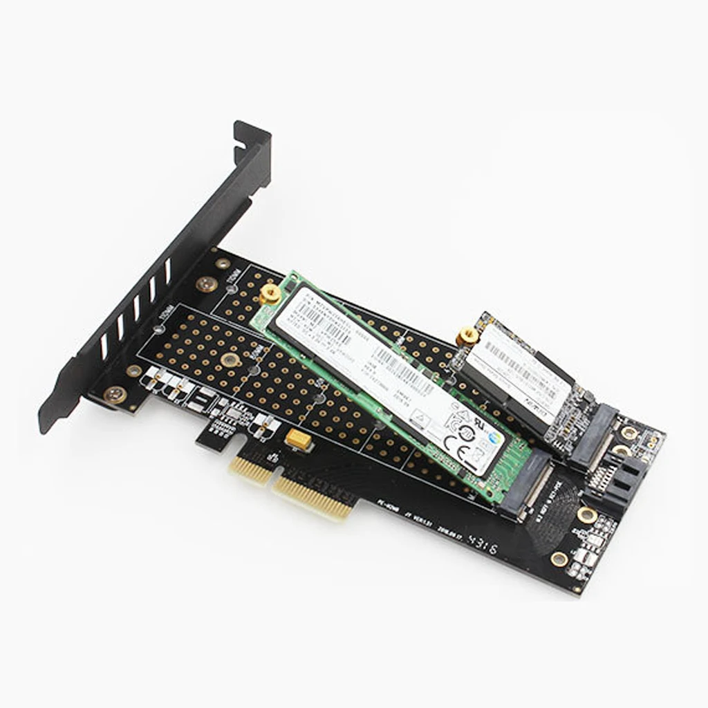 Двойной адаптер M.2 PCIe NVME SSD M-key или SATA AHCI B-key для 3 0 4X Card | Компьютеры и офис