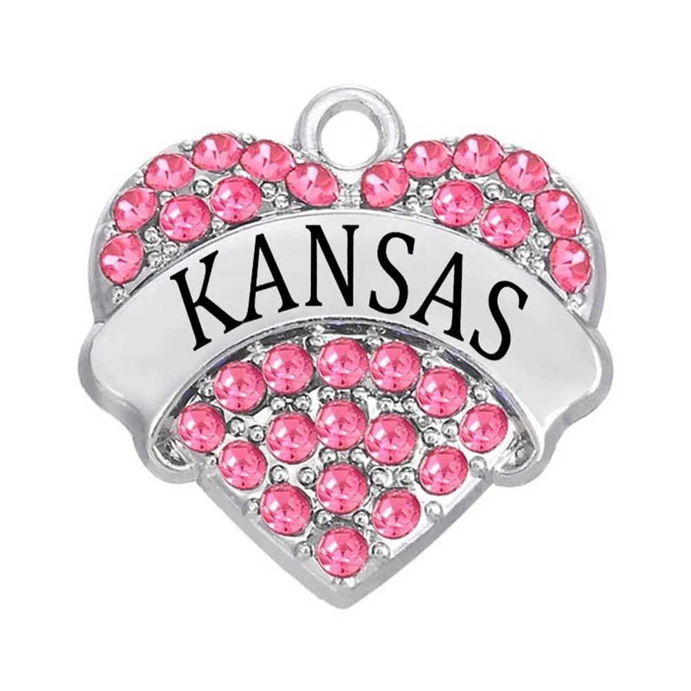 Ювелирные аксессуары Diy сердца Стили Кристалл Камень Канзас State паве