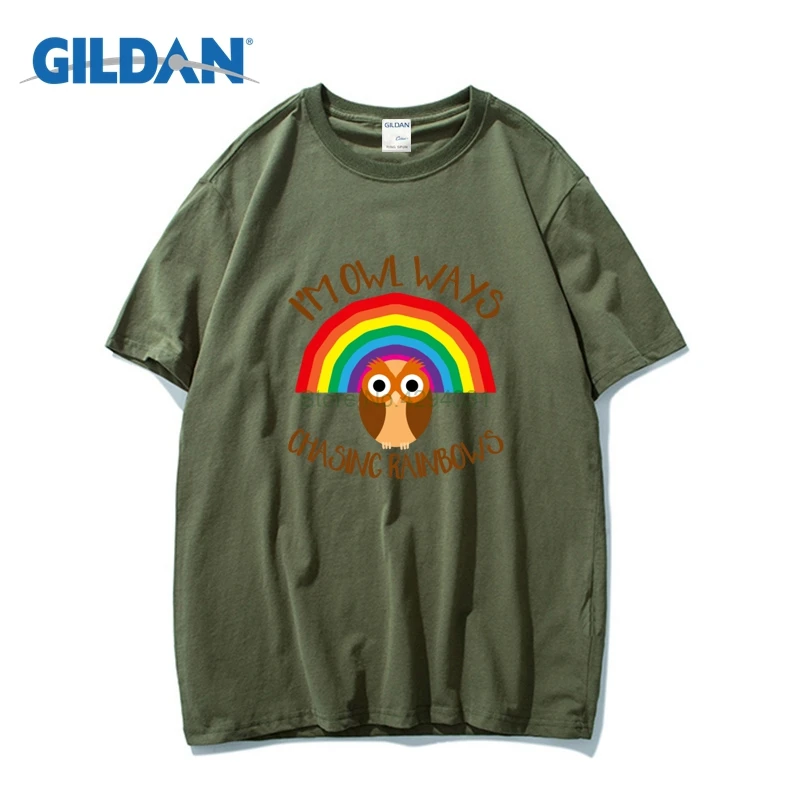 Я м Сова способов чеканка Rainbows Забавный птица Lover 2018 Camisa S майка бренды короткий