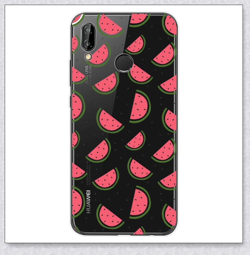 watermelon ТПУ для huawei P20 Lite чехол класса люкс Nova 3E чехол милый мягкий силиконовый чехол для huawei P 20 lite Nova 3 E чехол для задней крышки телефона чехол s - Цвет: watermelon
