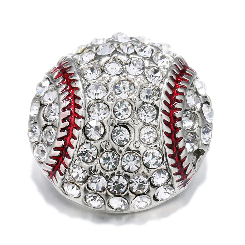 

KZ1506 New Beauty Crystal rhinestone baseball metal 20mm snap buttons fit 18mm snap jewelry wholesale