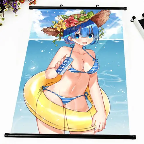 Аниме постер Re Zero rem ram Сексуальная настенная прокрутка печатная картина домашний