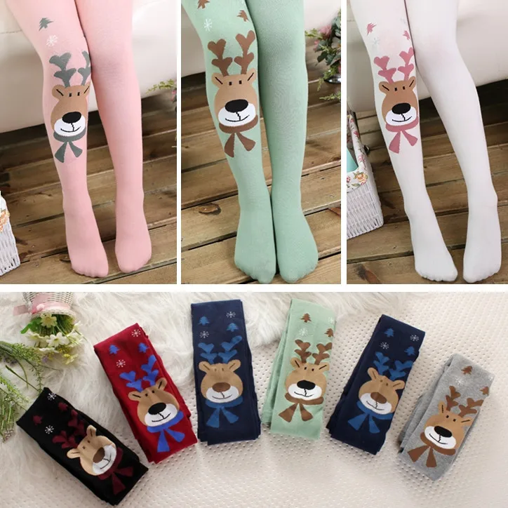 2015 Рождественская одежда колготки для маленьких девочек хлопковые детские