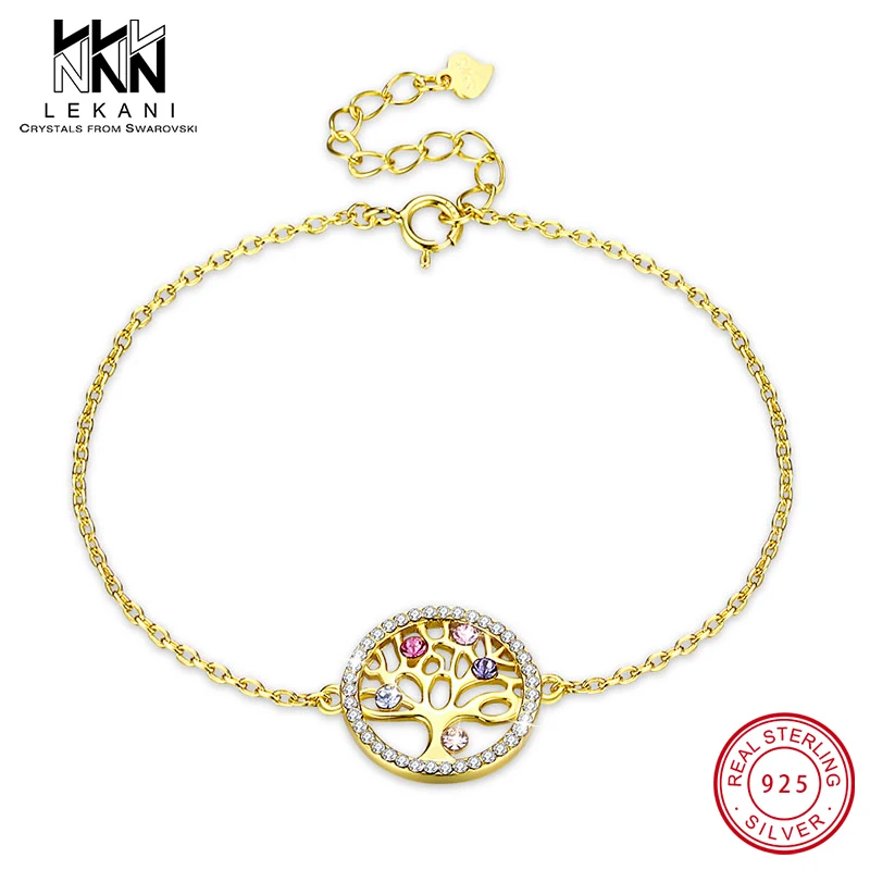 Браслет из серебра 925 пробы с кристаллами Swarovski Life Tree Изящные Ювелирные изделия