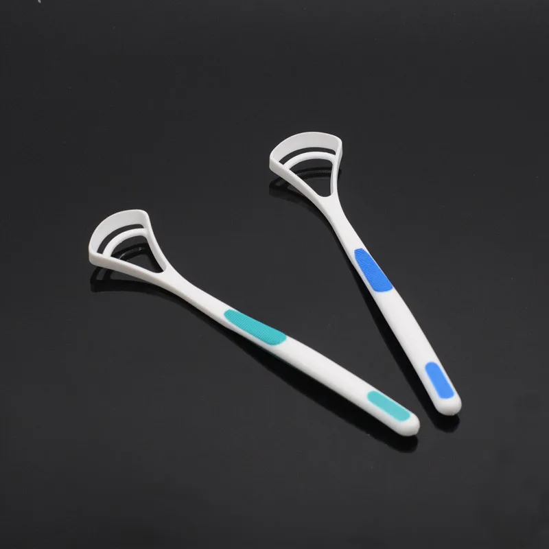 

2Pcs Dental Clinic Hand Scraper Brush Silica Handle Oral Hygiene Tongue Cleaner Bad Breath Away