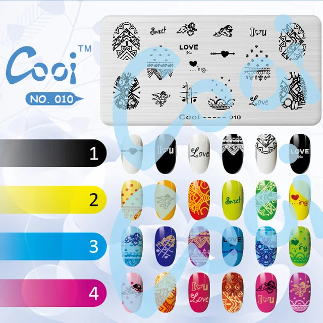 NO.10 Pinpai Nail Stamping Plates Flower Geometric Heart Nature Series Nail Template Stamp Image DIY Nail Designs Manicure Stamp Plate - Цвет: NO.10