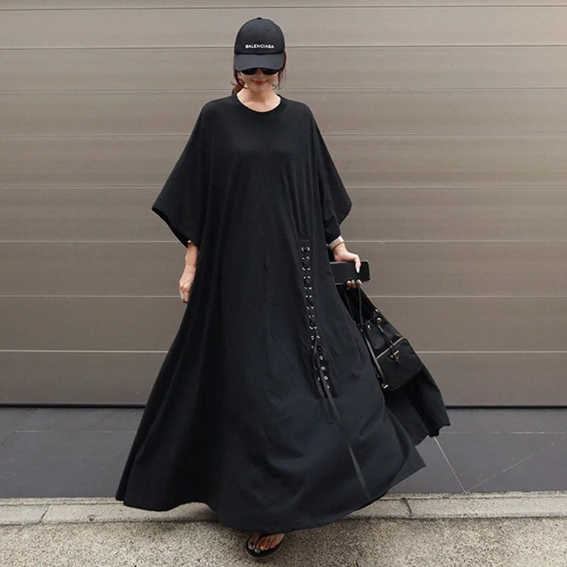 Новинка 2019 длинное повседневное Бандажное летнее женское платье больших