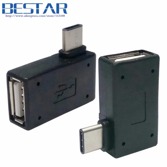 USB type c usb 3 1 к 2 0 Женский C Type OTG адаптер правый и левый Угловой 90 градусов для