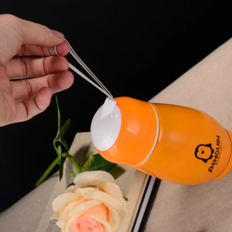 1PC Fashion Lovely Unisex Stainless Steel Penguin 300lml Vacuum Double Layer With Rope Hot water heating bottle | Дом и сад