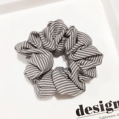 TS3-gray 12cm Новинка, модные женские резинки для волос в полоску, в горошек, в сетку, мягкие резинки для волос, конский хвост, держатель с петлей, эластичная резинка для волос, головной убор - Цвет: TS3-gray 12cm