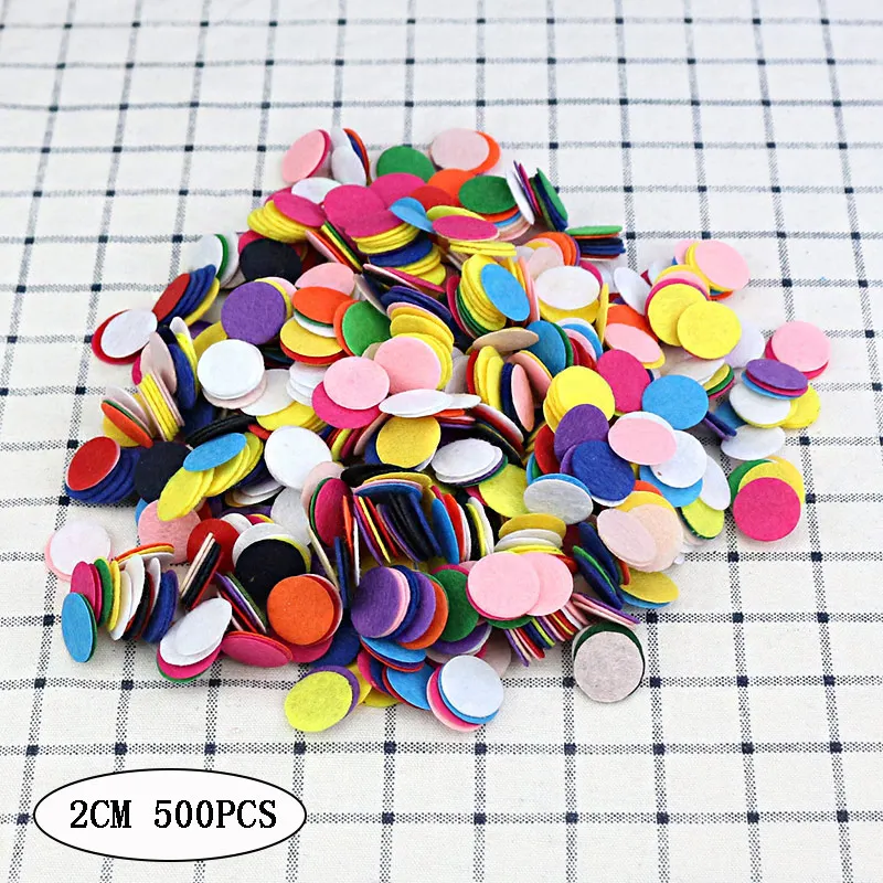 Разноцветные круги из фетра 500 шт. 2 см круглые фетровые тканевые прокладки