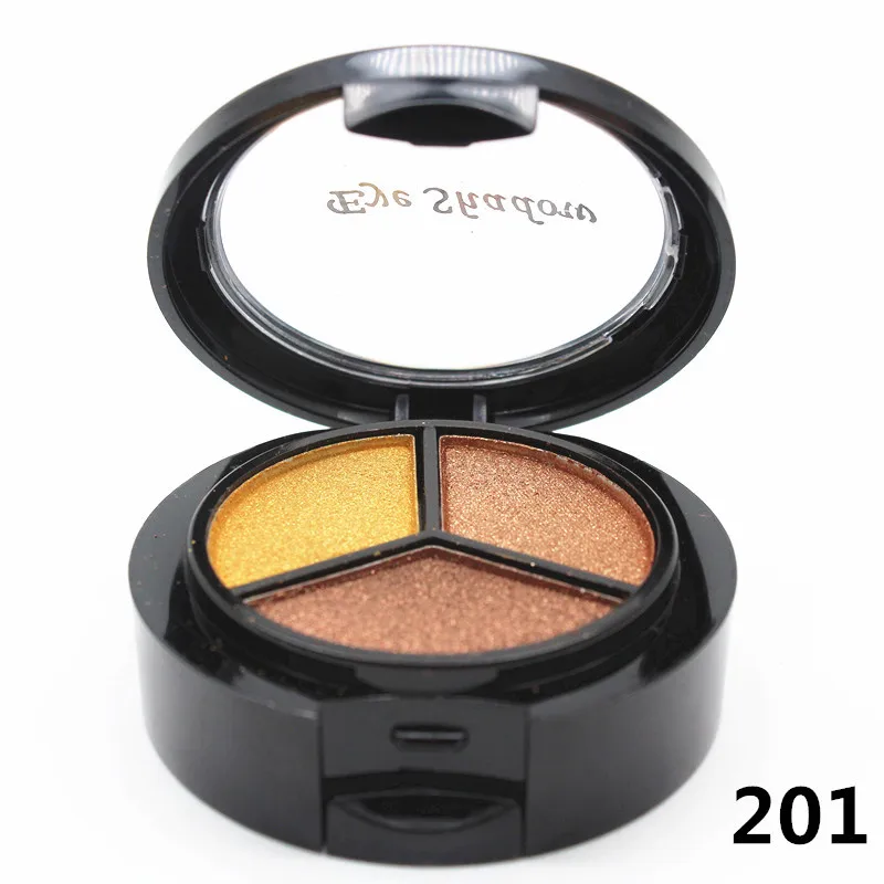 201 3 цвета Smoky eyeshadow palette Professional glitter eyeshadow shimmer pigment+ кисть+ зеркальный макияж телесные матовые тени для век MOR001 - Цвет: 201