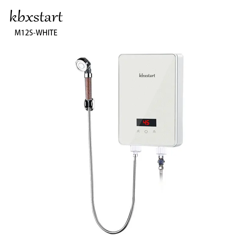 M12S WHITE 6000 Вт Мгновенный водонагреватель без резервуара Электрический сенсорный индукционный термостат водонагреватель для ванной комнаты душ и кухня 220 В - Цвет: M12S WHITE