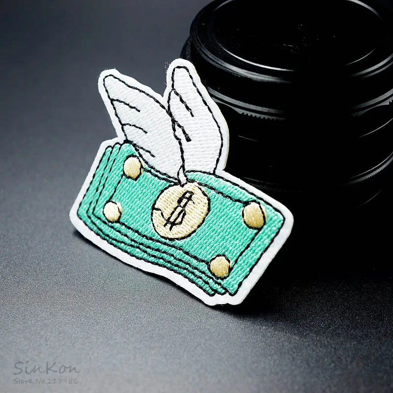 Нашивка С Вышивкой Flying Money 5 5x6 см|iron on patches|iron onpatch iron |