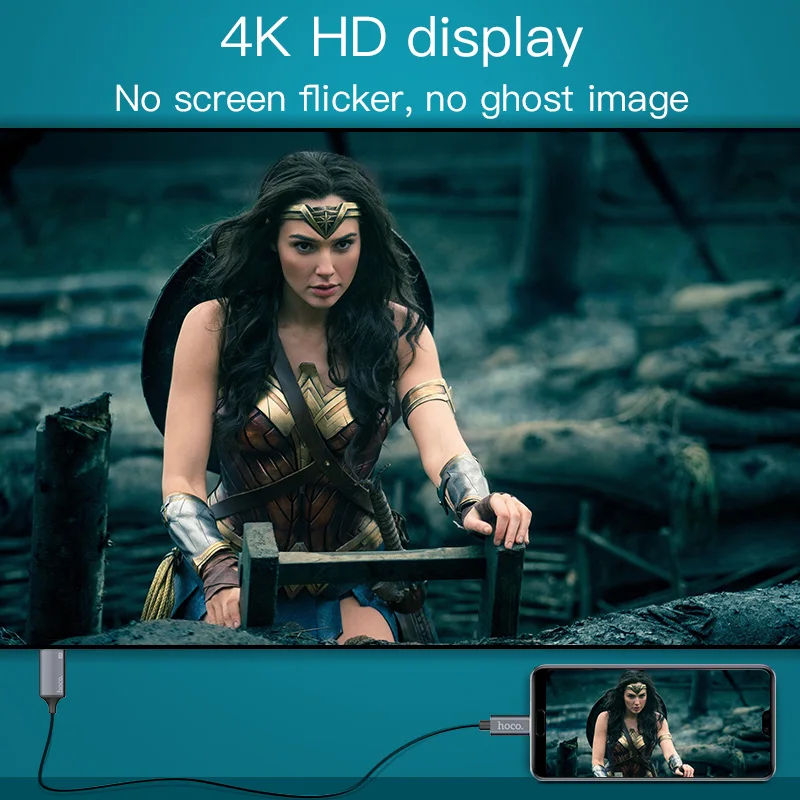 HOCO USB C HDMI-совместимый кабель Тип к адаптер для Macbook Samsung проектор с кабелем типа |