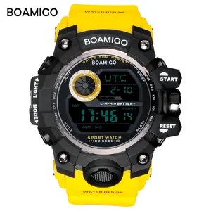 Часы BOAMIGO Мужские Цифровые Спортивные, военные, водонепроницаемые с резиновым ремешком, со светодиодсветильник кой