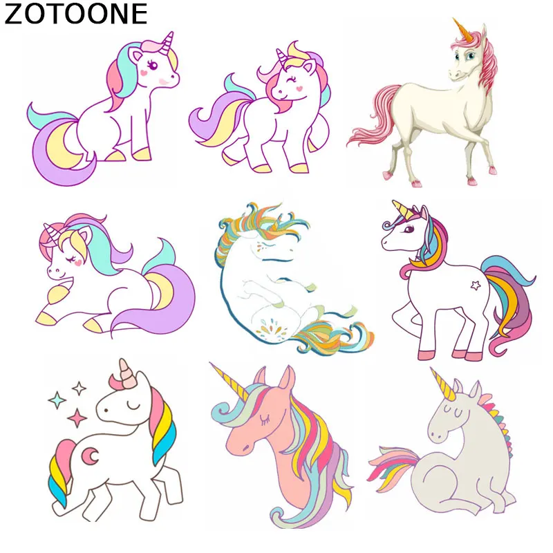 ZOTOONE полосы для одежды Единорог наклейки с утюгом детской сумка тепловой пресс
