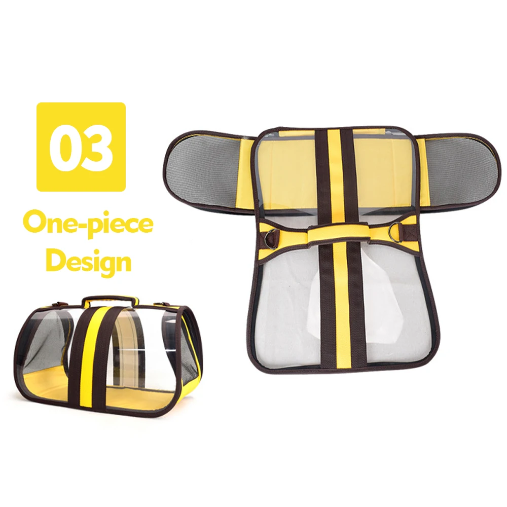 Pet Backpack Carrier Visible Transparent Foldable Handbag Cats Small Dogs Large Space Light Weight Breathable Shoulder Travel | Дом и сад