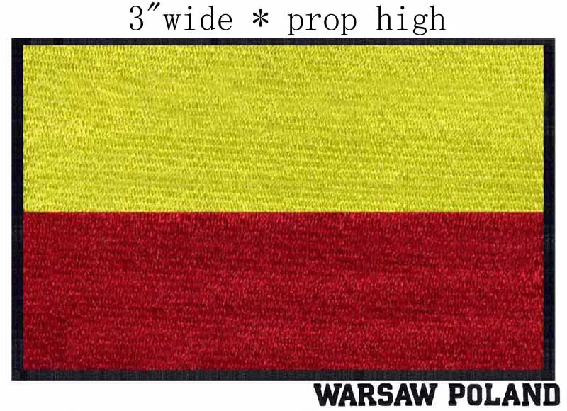 Warsaw Poland флаг вышивка патч 3 &quotширокий/светло красный и желтый/Обычный/двойные