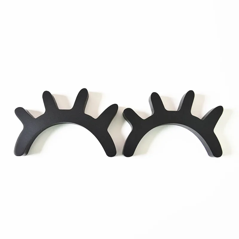 2pcs black 2шт Единорог вечерние милые деревянные 3D ресницы настенные стикеры Единорог День Рождения украшения детский душ украшения для дома - Цвет: 2pcs black