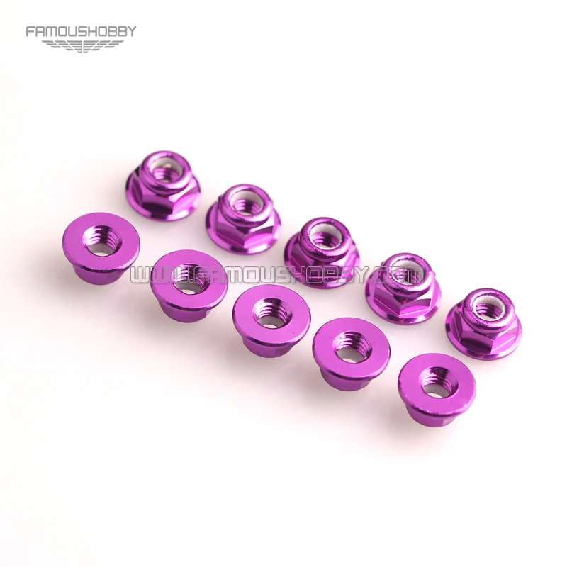 Famoushobby Алюминиевые гайки M3 3m алюминиевый фланец нейлоновая вставка фиксирующая