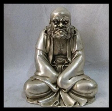 

Copper Brass CHINESE crafts decor ation Asian wan6710978+++Tibetan Buddhism Tibetan silver statues carved monk Bodhidharma