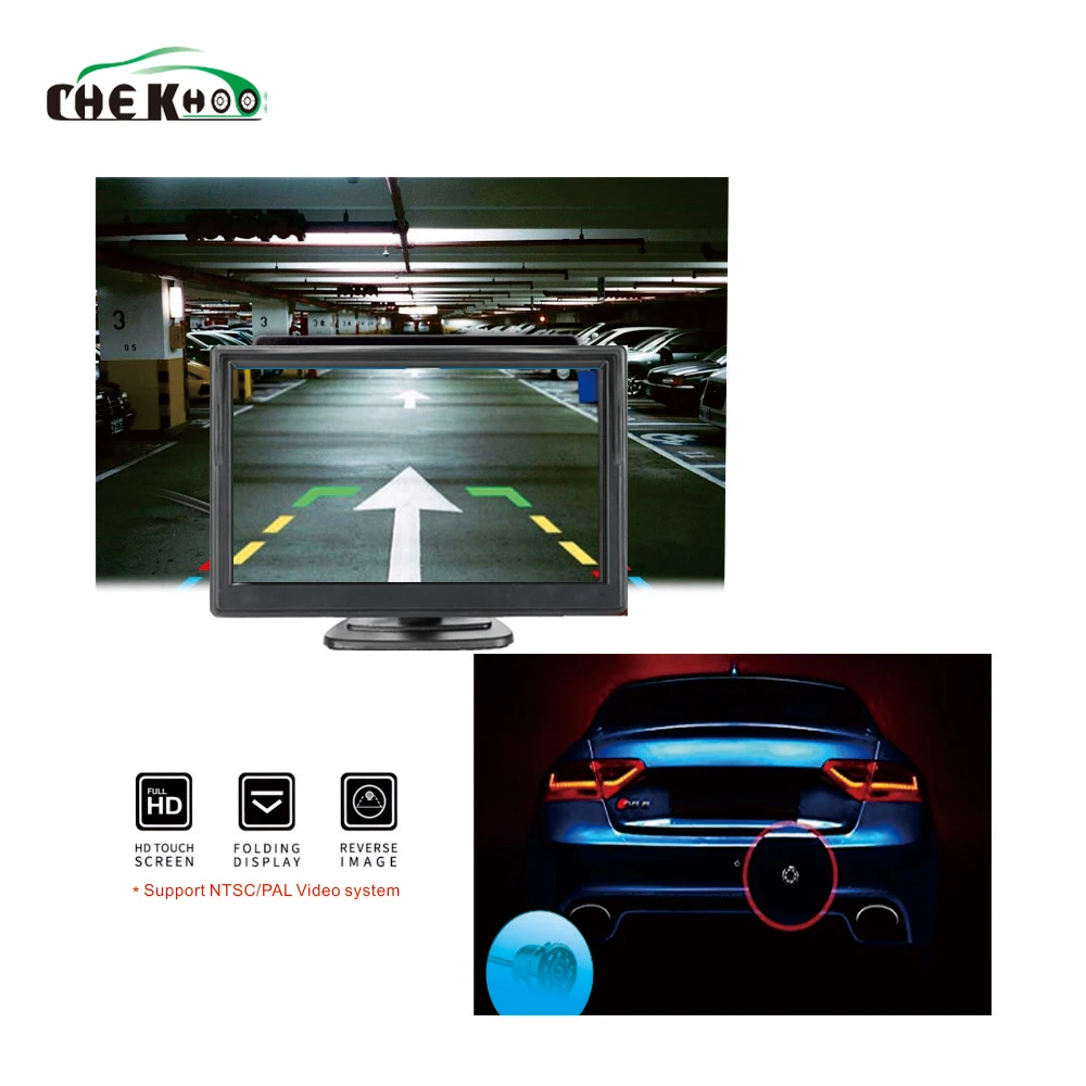 5 дюймовый автомобильный монитор TFT lcd &quotHD цифровой 16:9 800*480 экран 2 пути видео вход