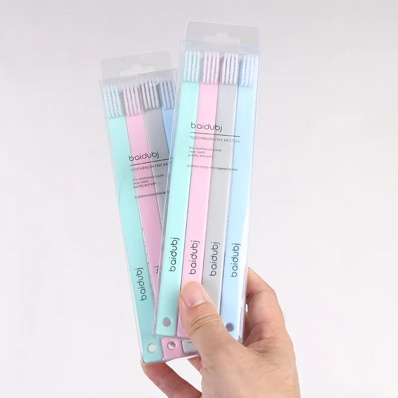 4Pcs/Set Soft Bristle Adult Toothbrush Europe and The United States Simple Popular Brush Transparent Boxed Oral Care | Красота и