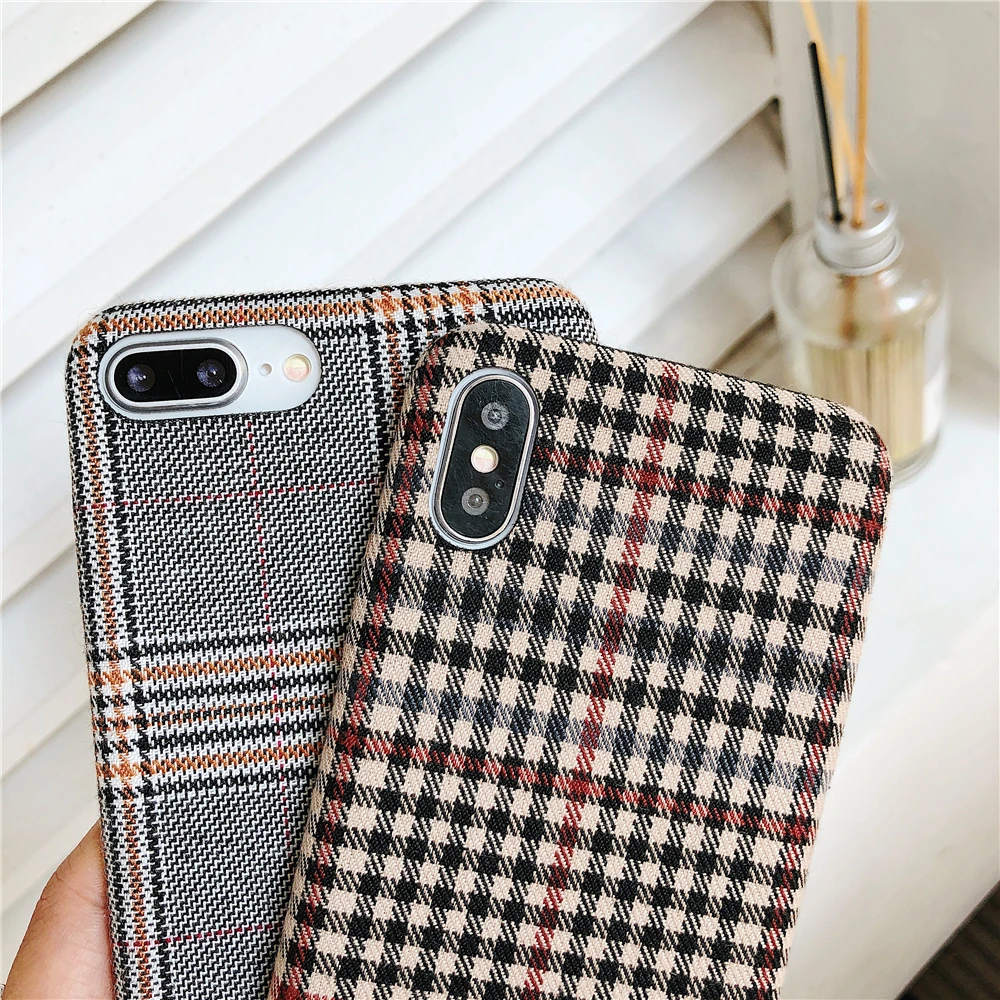 Модная тканевая текстура мягкая TPU Чехол для iPhone 6 6S Plus 7 7plus10 X XS XR MAX чехол телефона