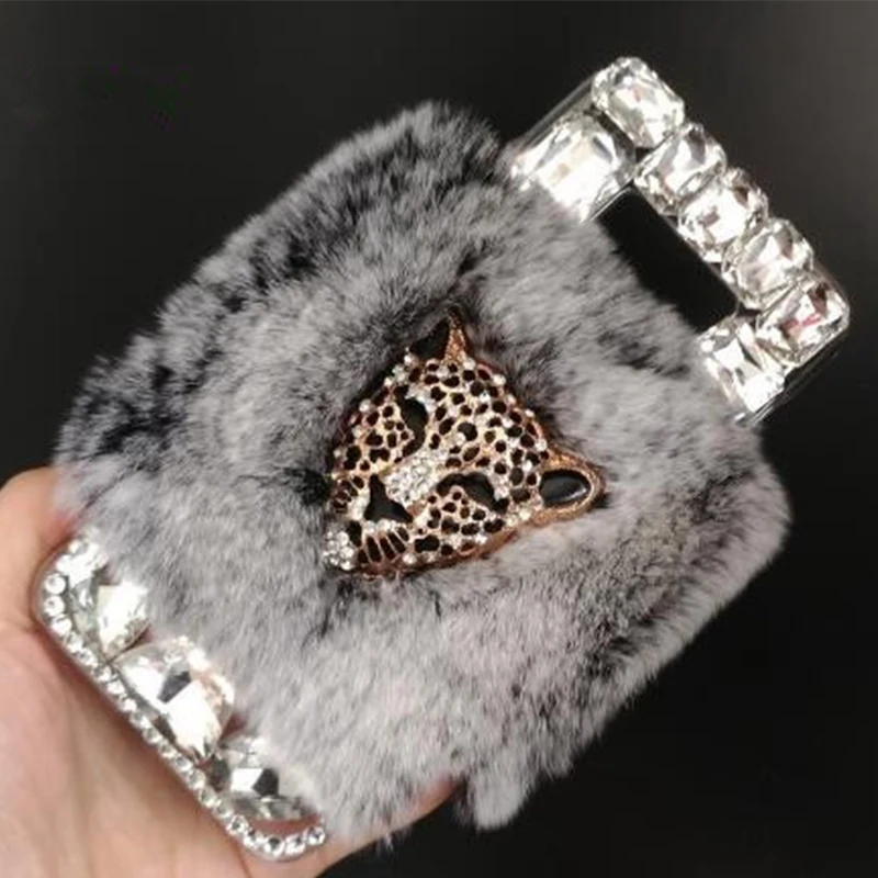 XINGDUO for samsung galaxy s8 s7 edge phone case Crown Tiger Pearl Swan Rabbit Fur cover iphone x 8 plus7 7plus 6 6s |