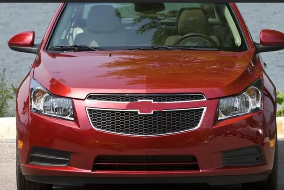 Подходит для Chevy Cruze 2009- серебристый верхний нижний передний бампер сетка решетка гриль 2 шт. с логотипом