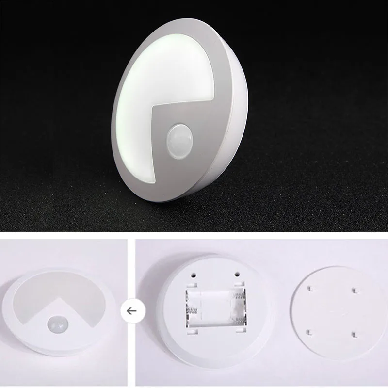 Pac Man Интеллектуальный светодиодный зондирования Night Light человеческого Средства ухода за кожей движения светильник индукции зарядка через USB Инфракрасный Мини коридор настенный светильник - Испускаемый цвет: White light battery