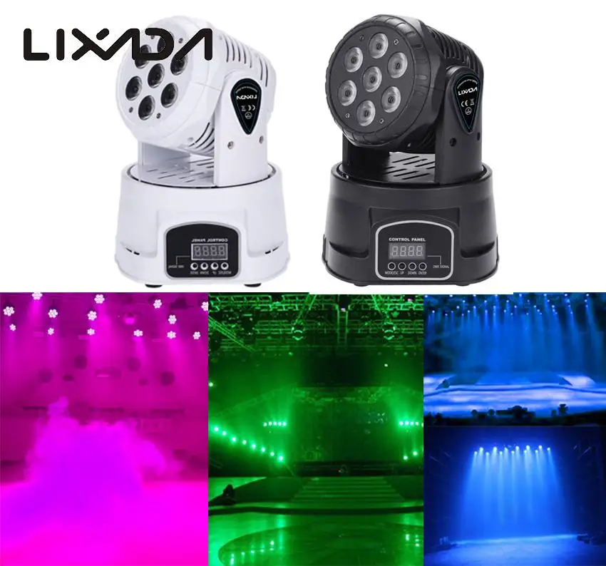 Lixada 7LED 105 Вт RGBW 9/14 канальный DMX512 Мини Вращающийся движущийся светильник для