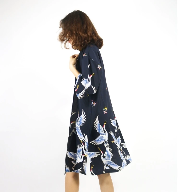 Женское японское кимоно-кимоно yukata кардиган блузка с длинным рукавом