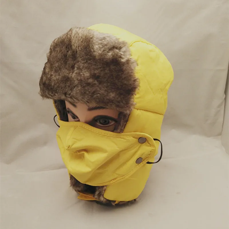 Шапка-бомбер Русская Шапка-ушанка Меховая зимняя шапка Снежная Авиатор ушанка