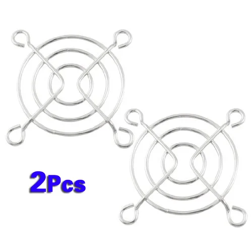 

YOC-5* New 2 Pcs 14g Silver Tone Metal Grill Protector 50mm CPU Fan Finger Guards