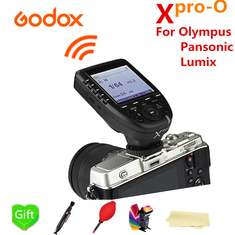 

Godox Xpro-O TTL 2.4G X system HSS LCD Screen Wireless Flash Transmitter For Olympus Pansonic Lumix Godox V860II-O TT685-O TT600