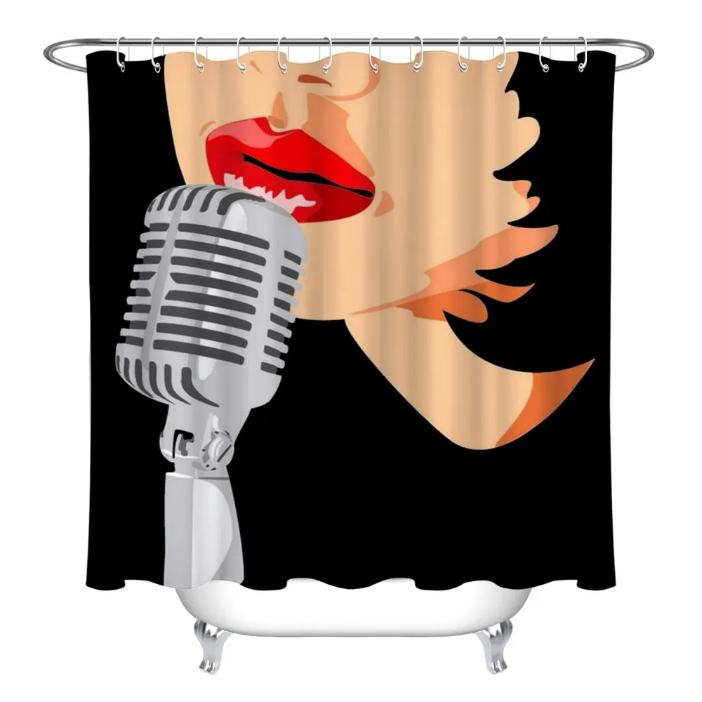 Занавеска для душа из полиэстера с микрофоном|Шторы душа| |