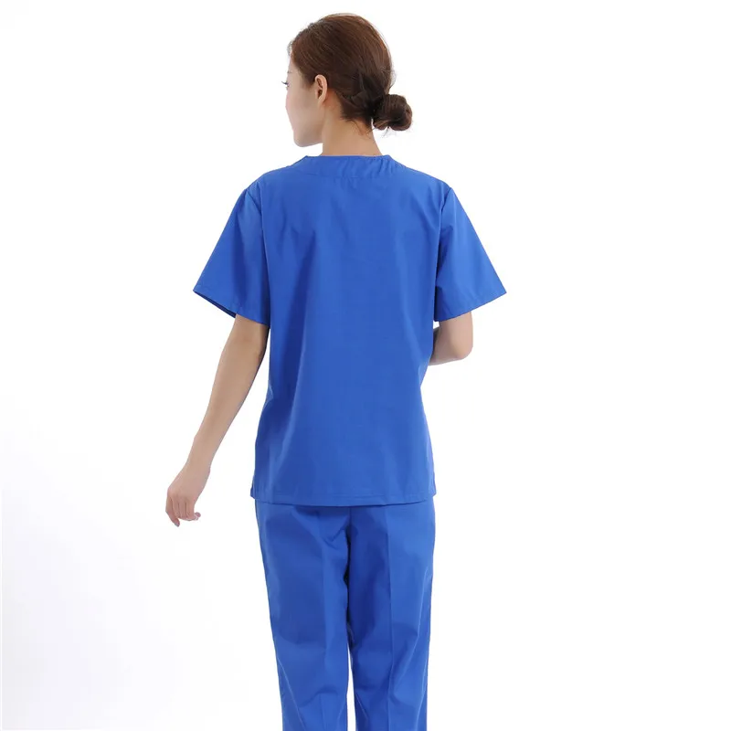 

New Women Medical Scrub Sets Nurse Hospital Uniforms Dental Clinic Beauty Salon Short Sleeve Medical Workwear Slim Fit 2094