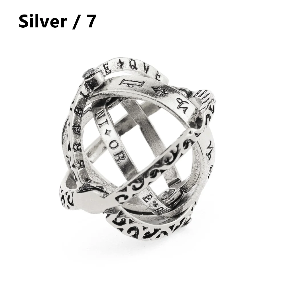 silver 7 Астрономическое кольцо для Бала сложное вращающееся зажимное астрономическое кольцо Вселенная студенческое кольцо созвездия ювелирные изделия аксессуары - Цвет основного камня: silver 7